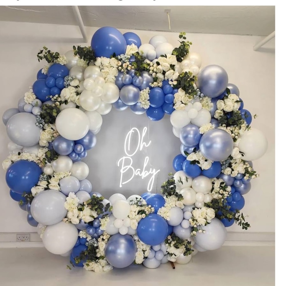 Birthday Blue Balloon Garland Arch Kit with Double Stuffed Party Decoration